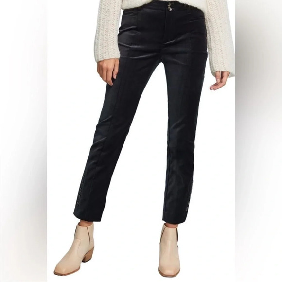 Anthropologie Essential Velvet Slim Trousers - Picture 1 of 17